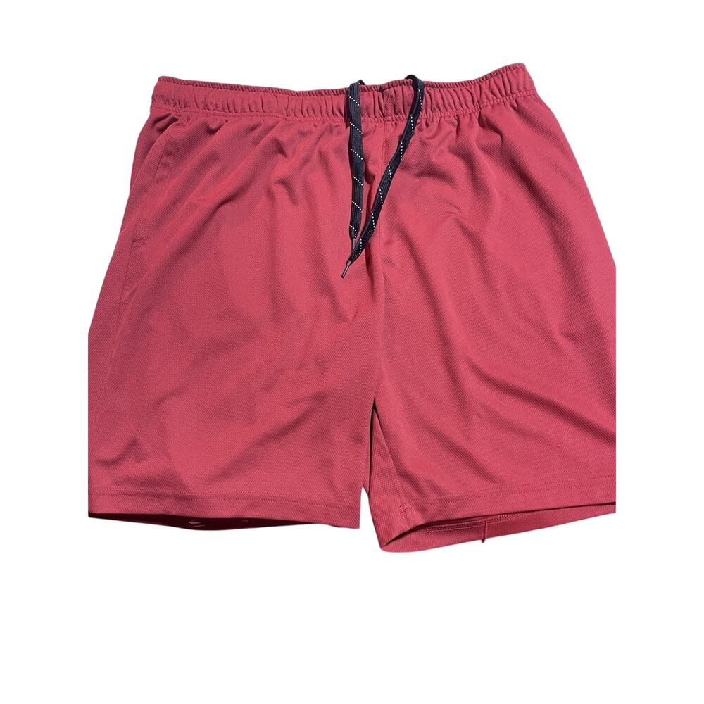 Zelos Men’s Red Athletic Mesh Polyester Shorts XXL Elastic Waist Drawstring